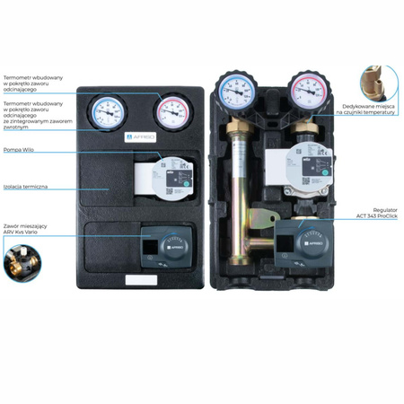 AFRISO Grupa pompowa PrimoTherm K 180-2 z mieszaczem i regulatorem ACT 343 ProClick