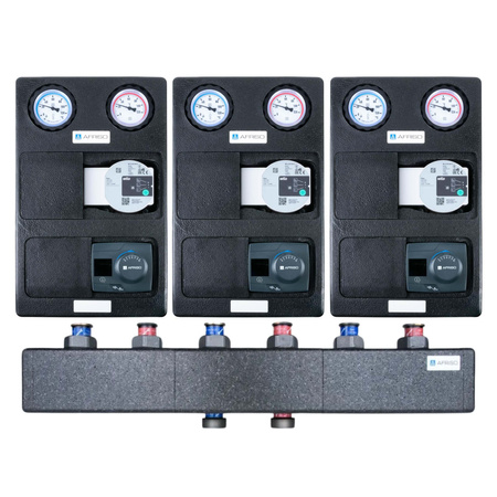 AFRISO Grupa pompowa z pompą WILO 25/6 3 obiegi z mieszaczem bez sprzęgła siłownik ACT 343