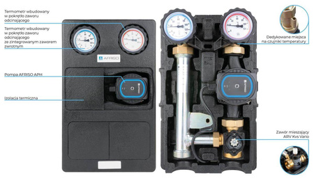 AFRISO Grupa pompowa PrimoTherm K 180-2 DN25 AP 3-WM, pompa AFRISO APH, zawór mieszający ARV Kvs 12
