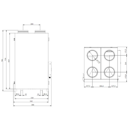 Rekuperator pionowy VENT CLEAR VC3HE Comfort Plus