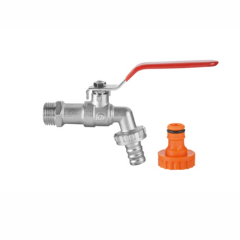 INVENA 3/4" KRAN Z KOŃCÓWKĄ NA WĄŻ I SZYBKOZŁĄCZE DN 20 (3/4")