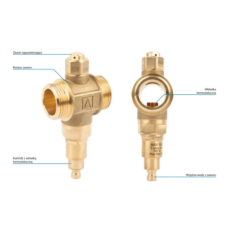 2x Zawór antyzamrożeniowy AAV 100 G1" PN10 Kvs 55 m3/h AFRISO + rękawice GRATIS