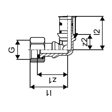 Uponor S-Press PLUS kolano z ruchomą nakr. 16-G1/2"SN