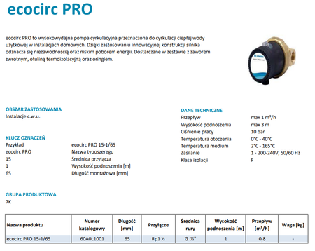 XYLEM LOWARA ECOCIRC PRO 15-1/65B