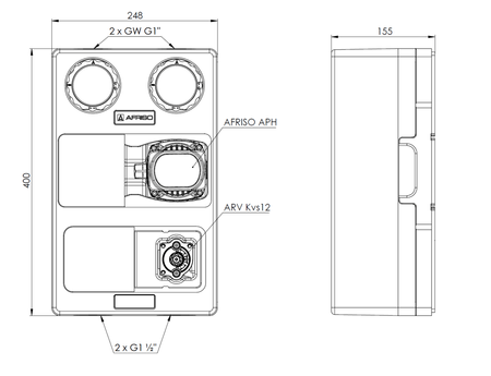 AFRISO Grupa pompowa PrimoTherm K 180-2 DN25 AP 3-WM, pompa AFRISO APH, zawór mieszający ARV Kvs 12