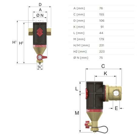 Separator zanieczyszczeń Clean Smart G1"F Flamco