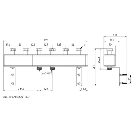 Zestaw trzech grup pompowych PrimoTherm K 180-1 DN25 + pompa APH i PrimoTherm K 180-2 DN25, pompa AFRISO APH oraz rozdzielacza KSV 125-3, do 70 kW, dla 3 obiegów