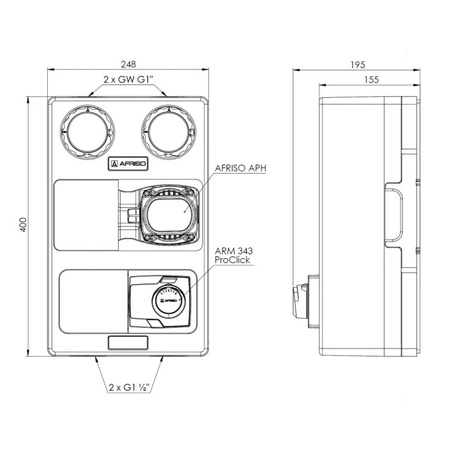 AFRISO Zestaw dwóch grup pompowych PrimoTherm 2 obiegi z mieszaczem bez sprzęgła