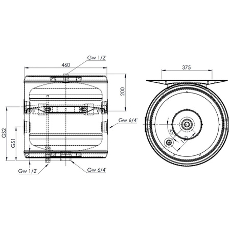 GALMET Zbiornik buforowy wiszący 120L Biały