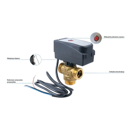 3-drogowy zawór strefowy AZV 844 DN25, G5/4" Kvs 13 m3/h AFRISO