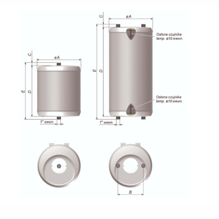 NIBE UKV 40 Zbiornik buforowy wiszący nieemaliowany 40l izolowany