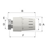 FLAMCO GŁOWICA TERMOSTATYCZNA TC-S3, M30x1,5 PRZYŁĄCZE GWINTOWANE, BIAŁA/Z NASTAWĄ ZERA