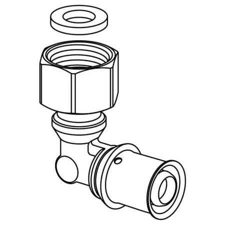 Uponor S-Press PLUS kolano z ruchomą nakr. 16-G1/2"SN