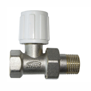 INVENA 1/2" 1,0MPa ZAWÓR GRZEJNIKOWY INVENA PROSTY ze śrubunkiem, do rur stalowych
