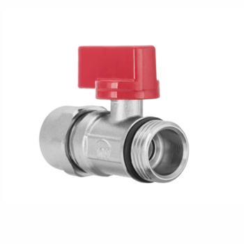 INVENA 1/2"X16  ZAWÓR KUL. MINI DO PEX 1/2"x16 CZERWONY PROV