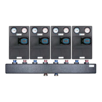 Zestaw czterech grup pompowych PrimoTherm K 180-2 DN25 z rozdzielaczem KSV 125-4, do 70 kW, dla 4 obiegów