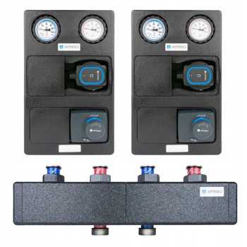 AFRISO Zestaw dwóch grup pompowych PrimoTherm 2 obiegi + rozdzielacz bez sprzęgła z mieszaczem