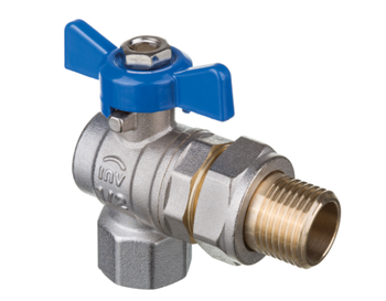 INVENA Zawór kulowy kątowy PROV 1" ze śrubunkiem motylek