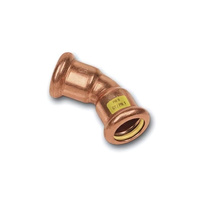 SANHA®-Press Kolano dwukielichowe 22 45 łuk nyplowy PxP miedź GAZ