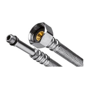 INVENA Wężyk w oplocie ze stali nierdzewnej 80CM 1/2""WxM10x1 GW/GZ końcówka długa