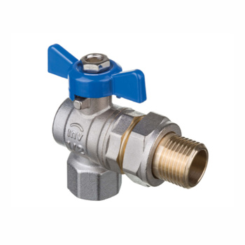 INVENA Zawór kulowy kątowy PROV 3/4" ze śrubunkiem motylek