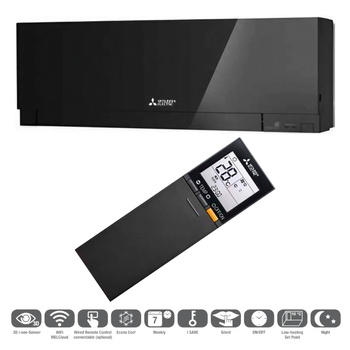 MITSUBISHI PREMIUM klimatyzator 5,0kW jednostka wewnętrzna Czarny Błyszczący