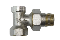 INVENA 1/2" 1,0MPa ZAWÓR GRZEJNIKOWY INVENA KĄTOWY POWROTNY  ze śrubunkiem, do rur stalowych