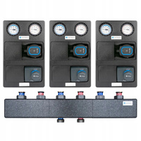 Zestaw trzech grup pompowych PrimoTherm + rozdzielacz 3 obiegi bez sprzęgła