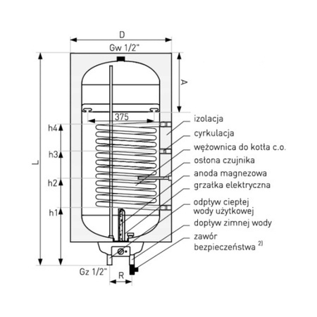 GALMET Zbiornik Neptun 2 Kombi 100L wiszący lewostronny