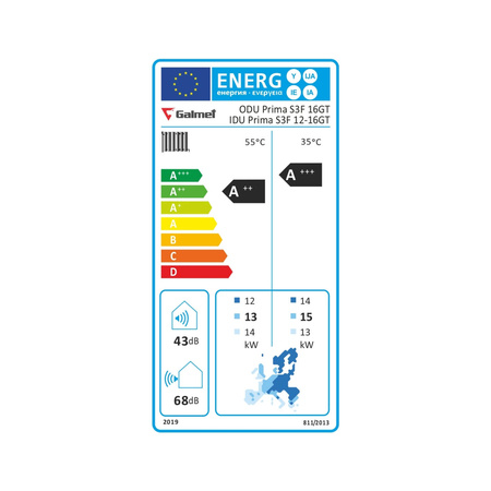 Zestaw pompa ciepła split GALMET PRIMA S 16GT o mocy 16 kW z buforem 60 litrów